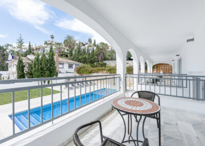 Lower balcony and pool